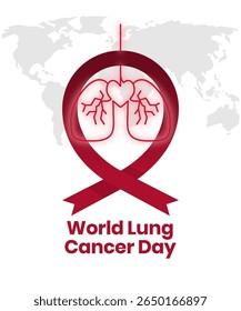 design vetorial para comemorar o Dia Mundial do Câncer de Pulmão. design de fundo para mídias sociais, cartazes e outros