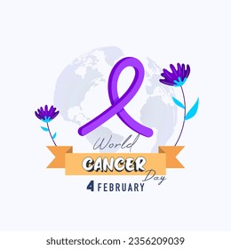 vector design commemorating world cancer day. February 4th world cancer day. awareness and preventing cancer. international cancer day.