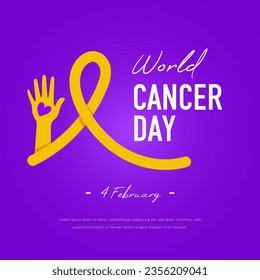vector design commemorating world cancer day. February 4th world cancer day. awareness and preventing cancer. international cancer day.