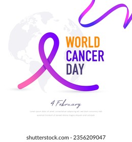 vector design commemorating world cancer day. February 4th world cancer day. awareness and preventing cancer. international cancer day.