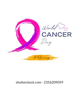 vector design commemorating world cancer day. February 4th world cancer day. awareness and preventing cancer. international cancer day.