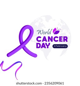 vector design commemorating world cancer day. February 4th world cancer day. awareness and preventing cancer. international cancer day.