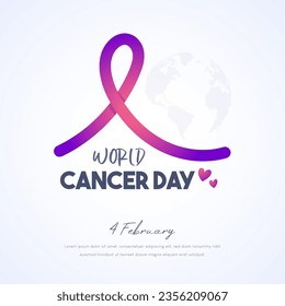 vector design commemorating world cancer day. February 4th world cancer day. awareness and preventing cancer. international cancer day.