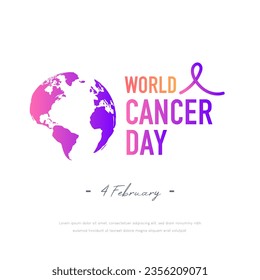 vector design commemorating world cancer day. February 4th world cancer day. awareness and preventing cancer. international cancer day.