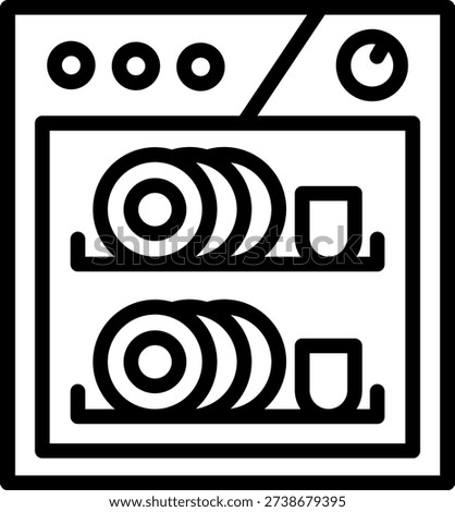 Vector Design Compact dishwasher Icon Style