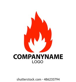 vector design for company logo is in the shape of a flame
