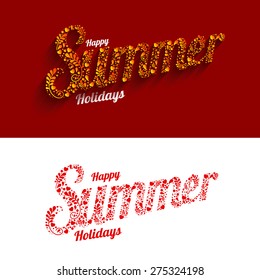 Vector design composition, summer, summer holidays, vacation. background, beautiful inscription