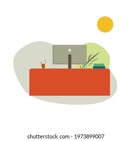 Vector design of computer in the natural background