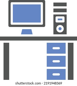 Vector Design Computer Table Icon Style