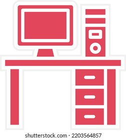 Vector Design Computer Table Icon Style