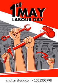 Vector design of concept background for Happy Labour Day on 1st May
