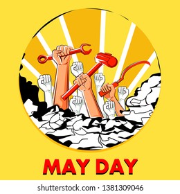 Vector design of concept background for Happy Labour Day on 1st May