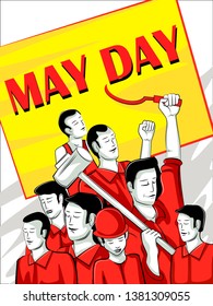 Vector design of concept background for Happy Labour Day on 1st May