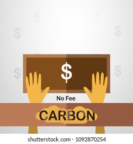 Vector design in concept of Carbon Pricing on grey gradient background.