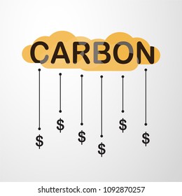 Vector design in concept of Carbon Pricing on grey gradient background.