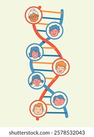 vector design concept of DNA heredity and genealogy