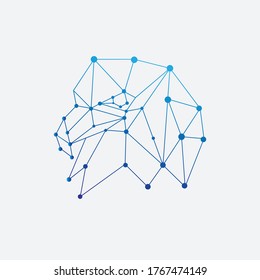 vector design concept of eagle network. technology logo

