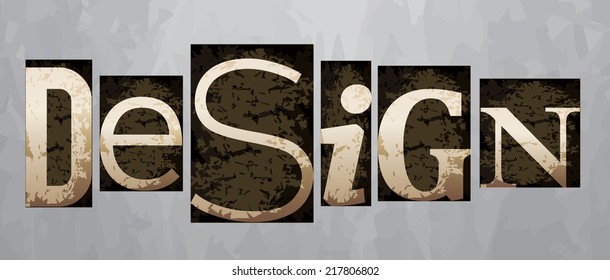 Vector design concept, retro vintage letterpress type