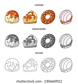 Vector design of confectionery and culinary icon. Collection of confectionery and product stock vector illustration.