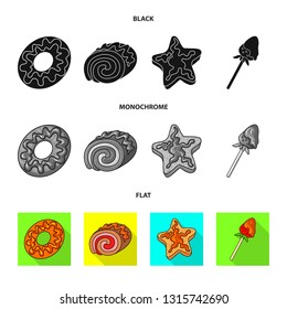 Vector design of confectionery and culinary icon. Collection of confectionery and product vector icon for stock.