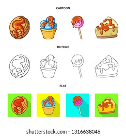 Vector design of confectionery and culinary icon. Set of confectionery and product stock symbol for web.
