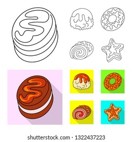Vector design of confectionery and culinary icon. Set of confectionery and product vector icon for stock.