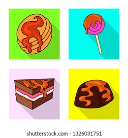 Vector design of confectionery and culinary icon. Collection of confectionery and colorful stock vector illustration.