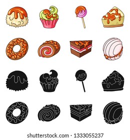 Vector design of confectionery and culinary icon. Set of confectionery and product stock vector illustration.