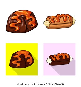 Vector design of confectionery and culinary icon. Collection of confectionery and product stock vector illustration.