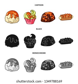 Vector design of confectionery and culinary icon. Collection of confectionery and product stock vector illustration.