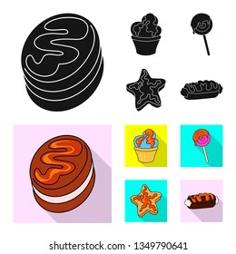 Vector design of confectionery and culinary icon. Collection of confectionery and product stock symbol for web.