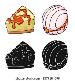 Vector design of confectionery and culinary icon. Collection of confectionery and product vector icon for stock.