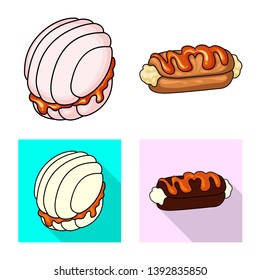 Vector design of confectionery and culinary icon. Set of confectionery and product stock vector illustration.