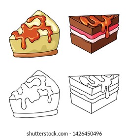 Vector design of confectionery and culinary icon. Collection of confectionery and product stock vector illustration.