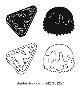 Vector design of confectionery and culinary icon. Collection of confectionery and product vector icon for stock.