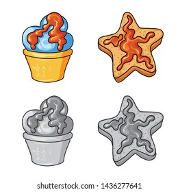 Vector design of confectionery and culinary icon. Collection of confectionery and product stock vector illustration.
