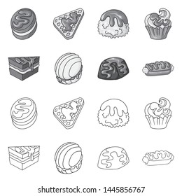 Vector design of confectionery and culinary icon. Collection of confectionery and product stock vector illustration.