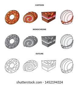 Vector design of confectionery and culinary icon. Set of confectionery and product stock vector illustration.