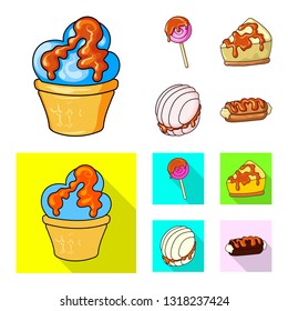 Vector design of confectionery and culinary logo. Collection of confectionery and product stock symbol for web.