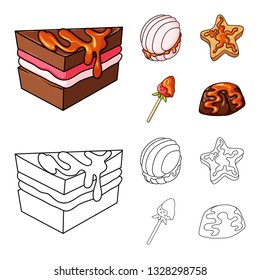 Vector design of confectionery and culinary logo. Collection of confectionery and product stock vector illustration.