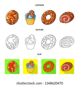 Vector design of confectionery and culinary logo. Set of confectionery and product vector icon for stock.