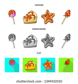 Vector design of confectionery and culinary logo. Collection of confectionery and product stock symbol for web.