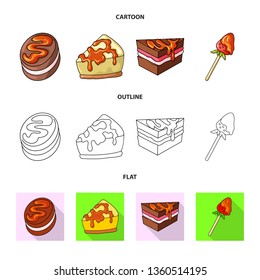 Vector design of confectionery and culinary logo. Set of confectionery and product stock vector illustration.
