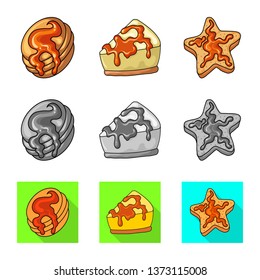 Vector design of confectionery and culinary logo. Collection of confectionery and product stock symbol for web.