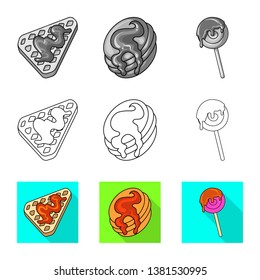 Vector design of confectionery and culinary logo. Set of confectionery and product stock vector illustration.