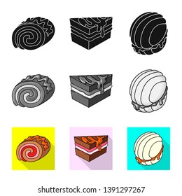 Vector design of confectionery and culinary logo. Collection of confectionery and product vector icon for stock.