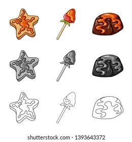 Vector design of confectionery and culinary logo. Collection of confectionery and product stock vector illustration.