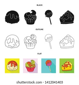 Vector design of confectionery and culinary logo. Collection of confectionery and product vector icon for stock.