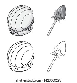 Vector design of confectionery and culinary logo. Set of confectionery and product vector icon for stock.