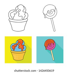 Vector design of confectionery and culinary logo. Set of confectionery and product stock symbol for web.